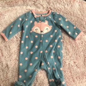 Polka dot zip-up fleece